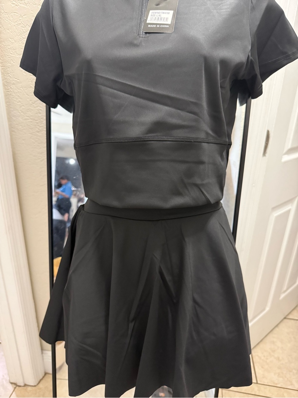 Women’s Black Short Sleeve A-Line Dress